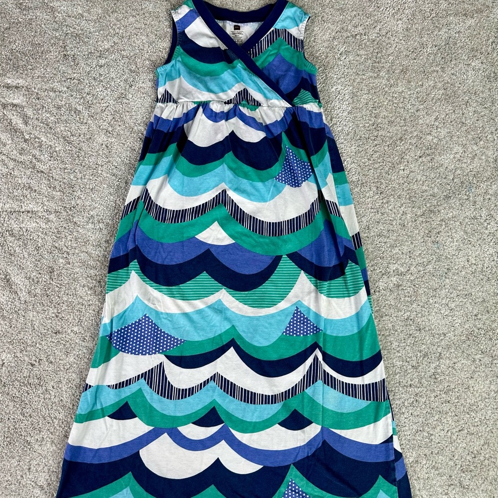 Tea Collection Girl’s Blue and Green Maxi Dress